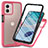 Coque Rebord Contour Silicone et Vitre Transparente Housse Etui 360 Degres ZJ3 pour Motorola Moto G53j 5G Rose Rouge