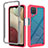 Coque Rebord Contour Silicone et Vitre Transparente Housse Etui 360 Degres ZJ3 pour Samsung Galaxy A12 Nacho Rose Rouge