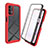 Coque Rebord Contour Silicone et Vitre Transparente Housse Etui 360 Degres ZJ3 pour Samsung Galaxy A13 4G Rouge