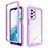 Coque Rebord Contour Silicone et Vitre Transparente Housse Etui 360 Degres ZJ3 pour Samsung Galaxy A23 4G Violet Clair