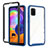 Coque Rebord Contour Silicone et Vitre Transparente Housse Etui 360 Degres ZJ3 pour Samsung Galaxy A31 Bleu