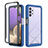 Coque Rebord Contour Silicone et Vitre Transparente Housse Etui 360 Degres ZJ3 pour Samsung Galaxy A32 5G Bleu