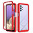 Coque Rebord Contour Silicone et Vitre Transparente Housse Etui 360 Degres ZJ3 pour Samsung Galaxy A32 5G Rouge