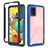 Coque Rebord Contour Silicone et Vitre Transparente Housse Etui 360 Degres ZJ3 pour Samsung Galaxy A51 5G Bleu