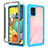 Coque Rebord Contour Silicone et Vitre Transparente Housse Etui 360 Degres ZJ3 pour Samsung Galaxy A51 5G Bleu Ciel