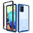 Coque Rebord Contour Silicone et Vitre Transparente Housse Etui 360 Degres ZJ3 pour Samsung Galaxy A71 4G A715 Bleu