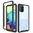 Coque Rebord Contour Silicone et Vitre Transparente Housse Etui 360 Degres ZJ3 pour Samsung Galaxy A71 4G A715 Noir
