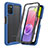 Coque Rebord Contour Silicone et Vitre Transparente Housse Etui 360 Degres ZJ3 pour Samsung Galaxy F02S SM-E025F Bleu