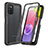 Coque Rebord Contour Silicone et Vitre Transparente Housse Etui 360 Degres ZJ3 pour Samsung Galaxy M02s Noir