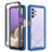 Coque Rebord Contour Silicone et Vitre Transparente Housse Etui 360 Degres ZJ3 pour Samsung Galaxy M32 5G Bleu