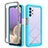 Coque Rebord Contour Silicone et Vitre Transparente Housse Etui 360 Degres ZJ3 pour Samsung Galaxy M32 5G Bleu Ciel