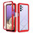 Coque Rebord Contour Silicone et Vitre Transparente Housse Etui 360 Degres ZJ3 pour Samsung Galaxy M32 5G Rouge