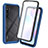 Coque Rebord Contour Silicone et Vitre Transparente Housse Etui 360 Degres ZJ3 pour Xiaomi Redmi 9A Bleu