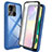 Coque Rebord Contour Silicone et Vitre Transparente Housse Etui 360 Degres ZJ3 pour Xiaomi Redmi 9C Bleu