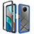 Coque Rebord Contour Silicone et Vitre Transparente Housse Etui 360 Degres ZJ3 pour Xiaomi Redmi Note 9 5G Bleu