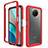 Coque Rebord Contour Silicone et Vitre Transparente Housse Etui 360 Degres ZJ3 pour Xiaomi Redmi Note 9 5G Rouge