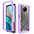 Coque Rebord Contour Silicone et Vitre Transparente Housse Etui 360 Degres ZJ3 pour Xiaomi Redmi Note 9 5G Violet Clair