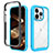 Coque Rebord Contour Silicone et Vitre Transparente Housse Etui 360 Degres ZJ4 pour Apple iPhone 13 Pro Max Bleu Ciel