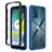 Coque Rebord Contour Silicone et Vitre Transparente Housse Etui 360 Degres ZJ4 pour Motorola Moto E13 Bleu