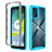 Coque Rebord Contour Silicone et Vitre Transparente Housse Etui 360 Degres ZJ4 pour Motorola Moto E13 Bleu Ciel