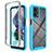 Coque Rebord Contour Silicone et Vitre Transparente Housse Etui 360 Degres ZJ4 pour Motorola Moto G23 Bleu Ciel