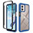 Coque Rebord Contour Silicone et Vitre Transparente Housse Etui 360 Degres ZJ4 pour Motorola Moto G53 5G Bleu