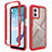 Coque Rebord Contour Silicone et Vitre Transparente Housse Etui 360 Degres ZJ4 pour Motorola Moto G53 5G Rouge