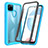 Coque Rebord Contour Silicone et Vitre Transparente Housse Etui 360 Degres ZJ4 pour Realme C21Y Bleu Ciel