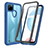 Coque Rebord Contour Silicone et Vitre Transparente Housse Etui 360 Degres ZJ4 pour Realme C25Y Bleu