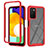 Coque Rebord Contour Silicone et Vitre Transparente Housse Etui 360 Degres ZJ4 pour Samsung Galaxy A03s Rouge