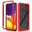 Coque Rebord Contour Silicone et Vitre Transparente Housse Etui 360 Degres ZJ4 pour Samsung Galaxy A34 5G Rouge