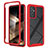 Coque Rebord Contour Silicone et Vitre Transparente Housse Etui 360 Degres ZJ4 pour Samsung Galaxy A35 5G Rouge