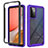 Coque Rebord Contour Silicone et Vitre Transparente Housse Etui 360 Degres ZJ4 pour Samsung Galaxy A72 5G Violet
