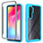 Coque Rebord Contour Silicone et Vitre Transparente Housse Etui 360 Degres ZJ4 pour Xiaomi Mi Note 10 Lite Bleu Ciel