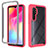 Coque Rebord Contour Silicone et Vitre Transparente Housse Etui 360 Degres ZJ4 pour Xiaomi Mi Note 10 Lite Rose Rouge