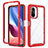 Coque Rebord Contour Silicone et Vitre Transparente Housse Etui 360 Degres ZJ4 pour Xiaomi Poco F3 5G Rouge