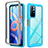 Coque Rebord Contour Silicone et Vitre Transparente Housse Etui 360 Degres ZJ4 pour Xiaomi Poco M4 Pro 5G Bleu Ciel