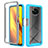 Coque Rebord Contour Silicone et Vitre Transparente Housse Etui 360 Degres ZJ4 pour Xiaomi Poco X3 NFC Bleu Ciel