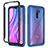 Coque Rebord Contour Silicone et Vitre Transparente Housse Etui 360 Degres ZJ4 pour Xiaomi Redmi 9 Bleu