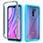 Coque Rebord Contour Silicone et Vitre Transparente Housse Etui 360 Degres ZJ4 pour Xiaomi Redmi 9 Bleu Ciel