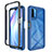 Coque Rebord Contour Silicone et Vitre Transparente Housse Etui 360 Degres ZJ4 pour Xiaomi Redmi 9 Power Bleu