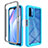 Coque Rebord Contour Silicone et Vitre Transparente Housse Etui 360 Degres ZJ4 pour Xiaomi Redmi 9 Power Bleu Ciel