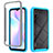 Coque Rebord Contour Silicone et Vitre Transparente Housse Etui 360 Degres ZJ4 pour Xiaomi Redmi 9A Bleu Ciel