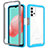 Coque Rebord Contour Silicone et Vitre Transparente Housse Etui 360 Degres ZJ6 pour Samsung Galaxy M32 5G Bleu Ciel