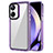 Coque Rebord Contour Silicone et Vitre Transparente Housse Etui AC1 pour Realme 10 Pro 5G Violet Clair