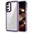 Coque Rebord Contour Silicone et Vitre Transparente Housse Etui AC1 pour Samsung Galaxy M54 5G Violet Clair