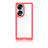 Coque Rebord Contour Silicone et Vitre Transparente Housse Etui J01S pour Huawei Honor 70 5G Rouge