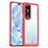 Coque Rebord Contour Silicone et Vitre Transparente Housse Etui J01S pour Huawei Honor 80 Pro 5G Rouge