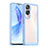 Coque Rebord Contour Silicone et Vitre Transparente Housse Etui J01S pour Huawei Honor 90 Lite 5G Bleu Clair