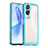 Coque Rebord Contour Silicone et Vitre Transparente Housse Etui J01S pour Huawei Honor 90 Lite 5G Cyan